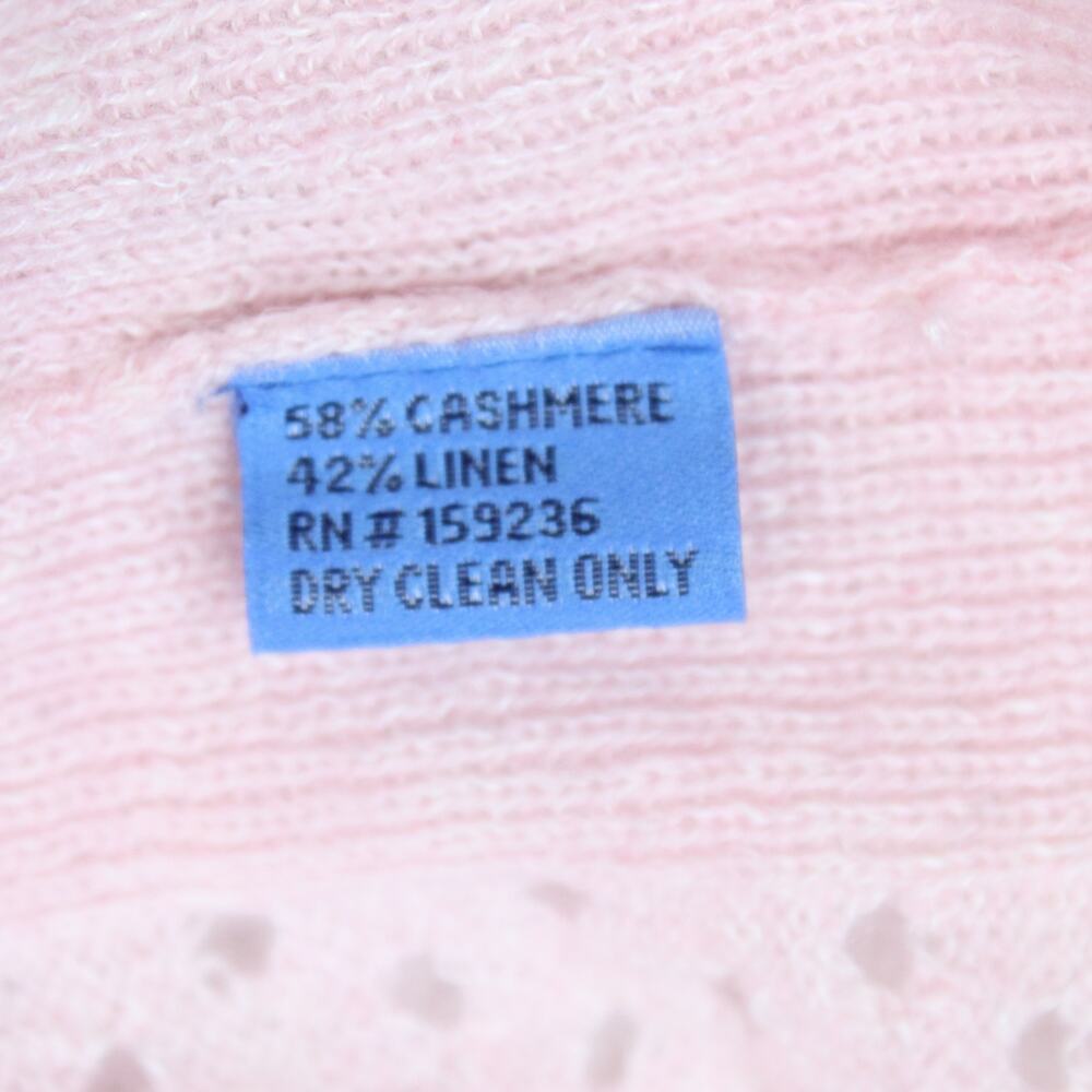 J McLaughlin Sweater Womens XS Cashmere Linen Pink Open Knit Lightweight - Picture 7 of 7
